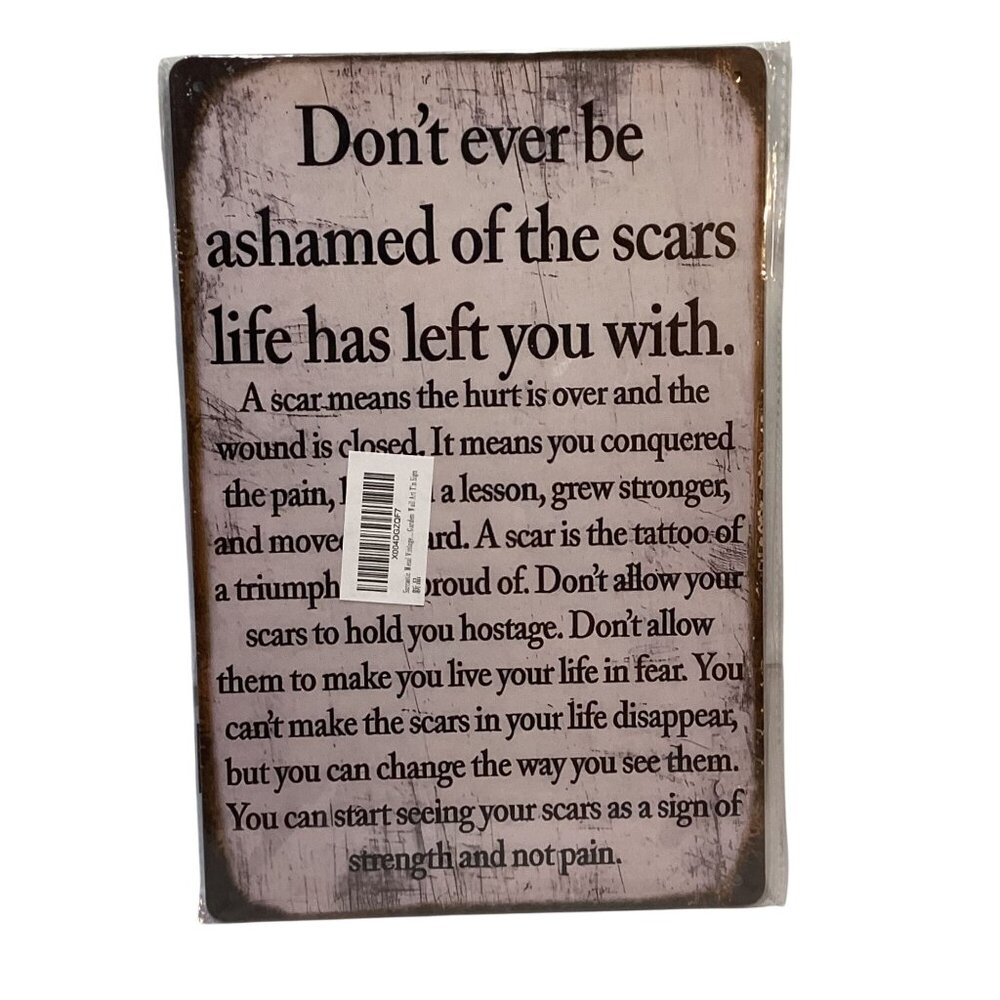 Nostalgic Ashamed of The Scars Media Golden Era Pin Up Art Tin 12"x 8" Sign New